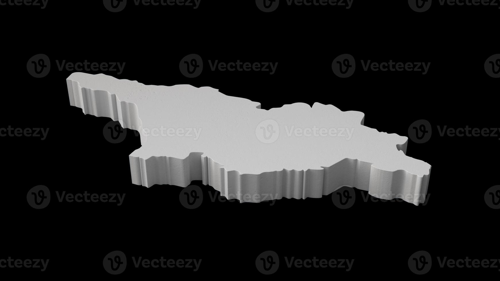 Georgia 3D map Geography Cartography and topology Sea Blue surface 3D illustration photo