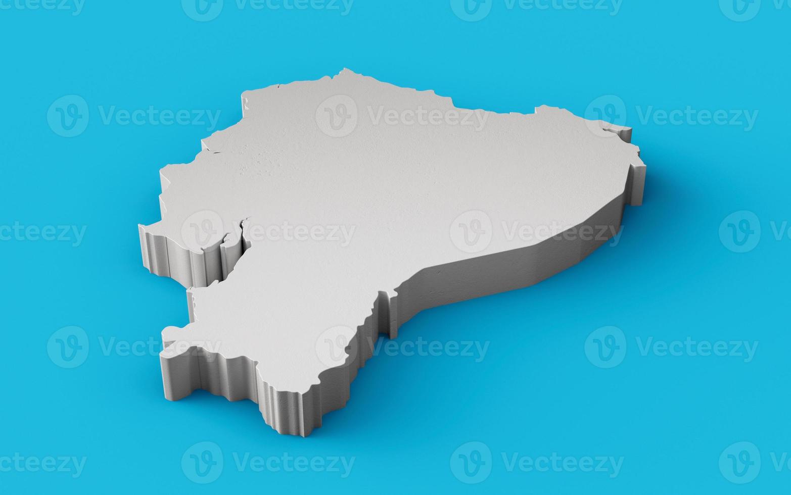Ecuador 3D map Geography Cartography and topology Sea Blue surface 3D illustration photo