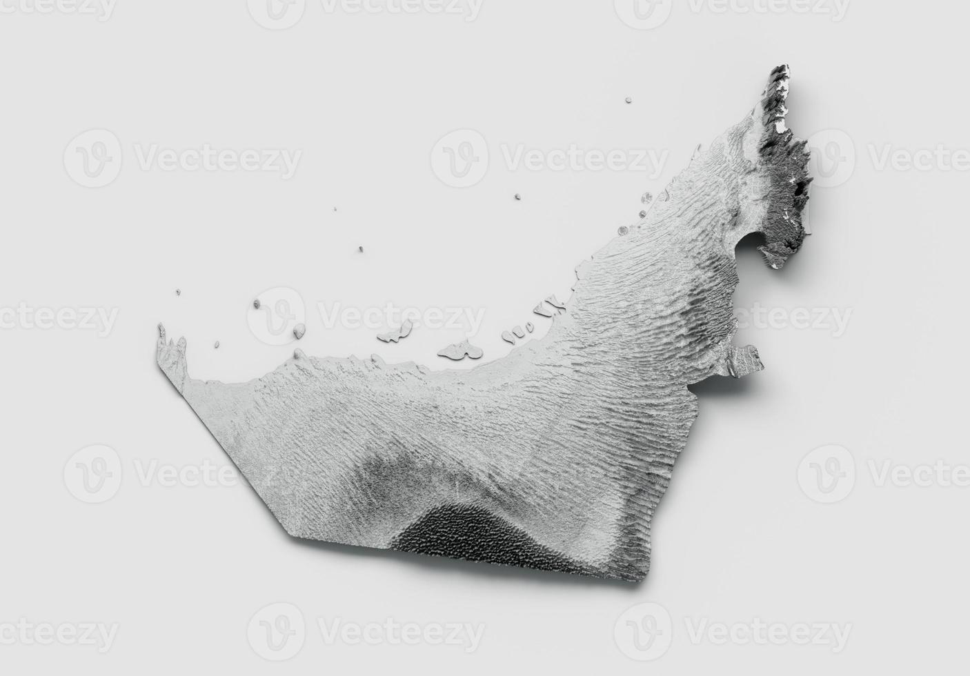 Dubai Map Flag Shaded relief Color Height map on white Background 3d illustration photo