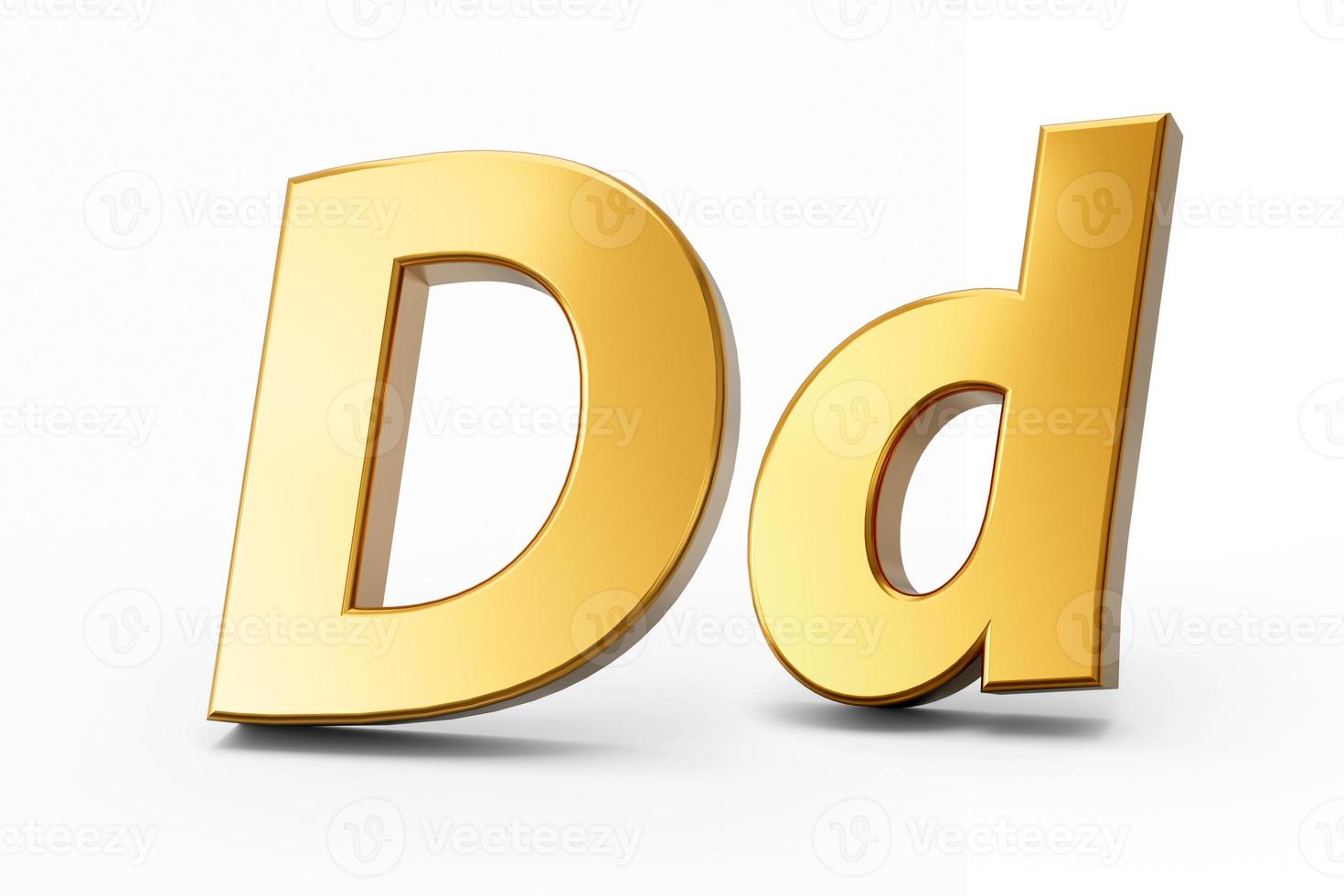 Golden alphabet D on white isolated background 3D Golden Letters ...