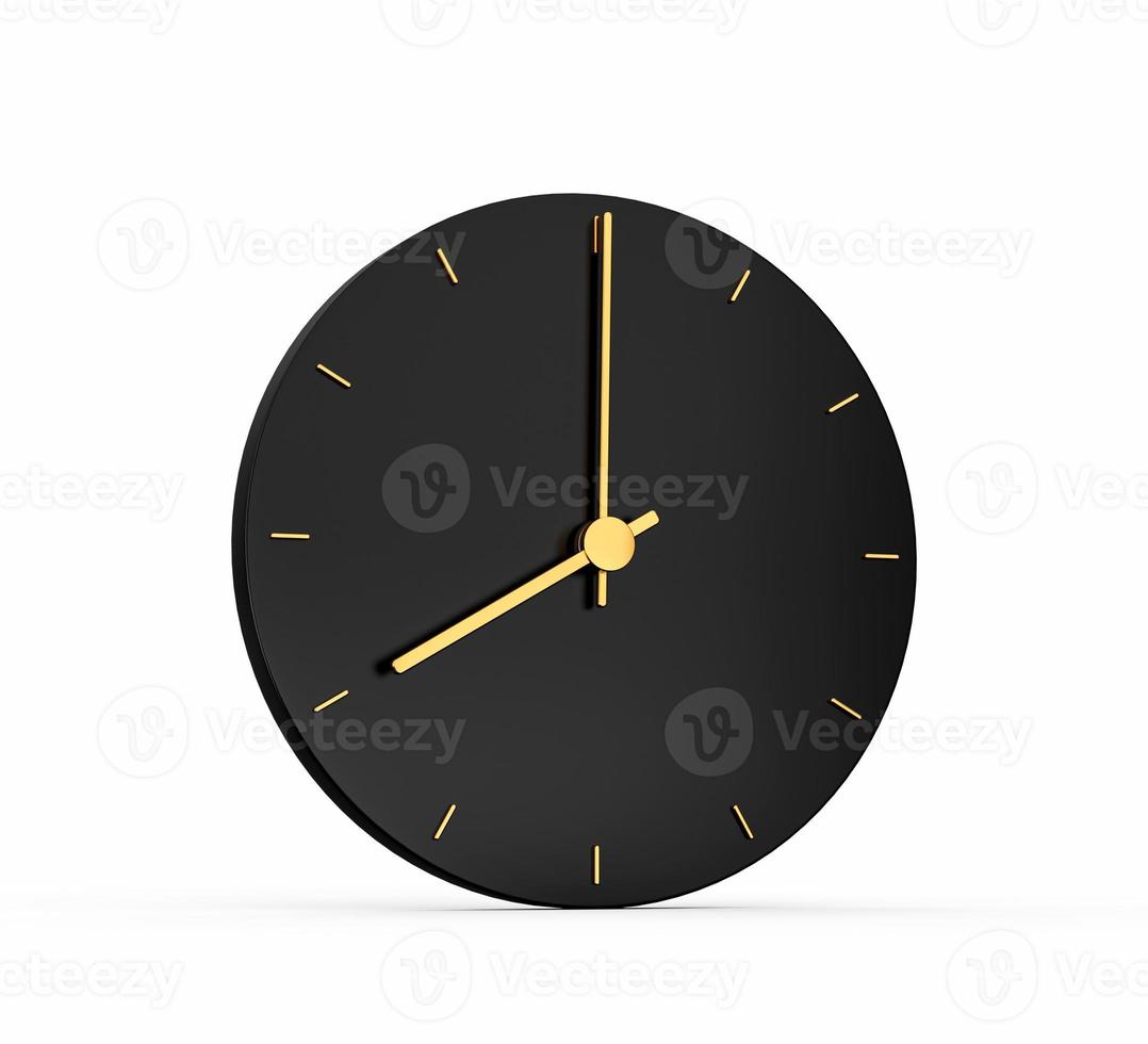 Premium Gold Clock icon isolated on black background. 8 o clock Time icon 3d illustration eight o'clock photo