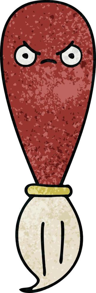 retro grunge texture cartoon paint brush vector