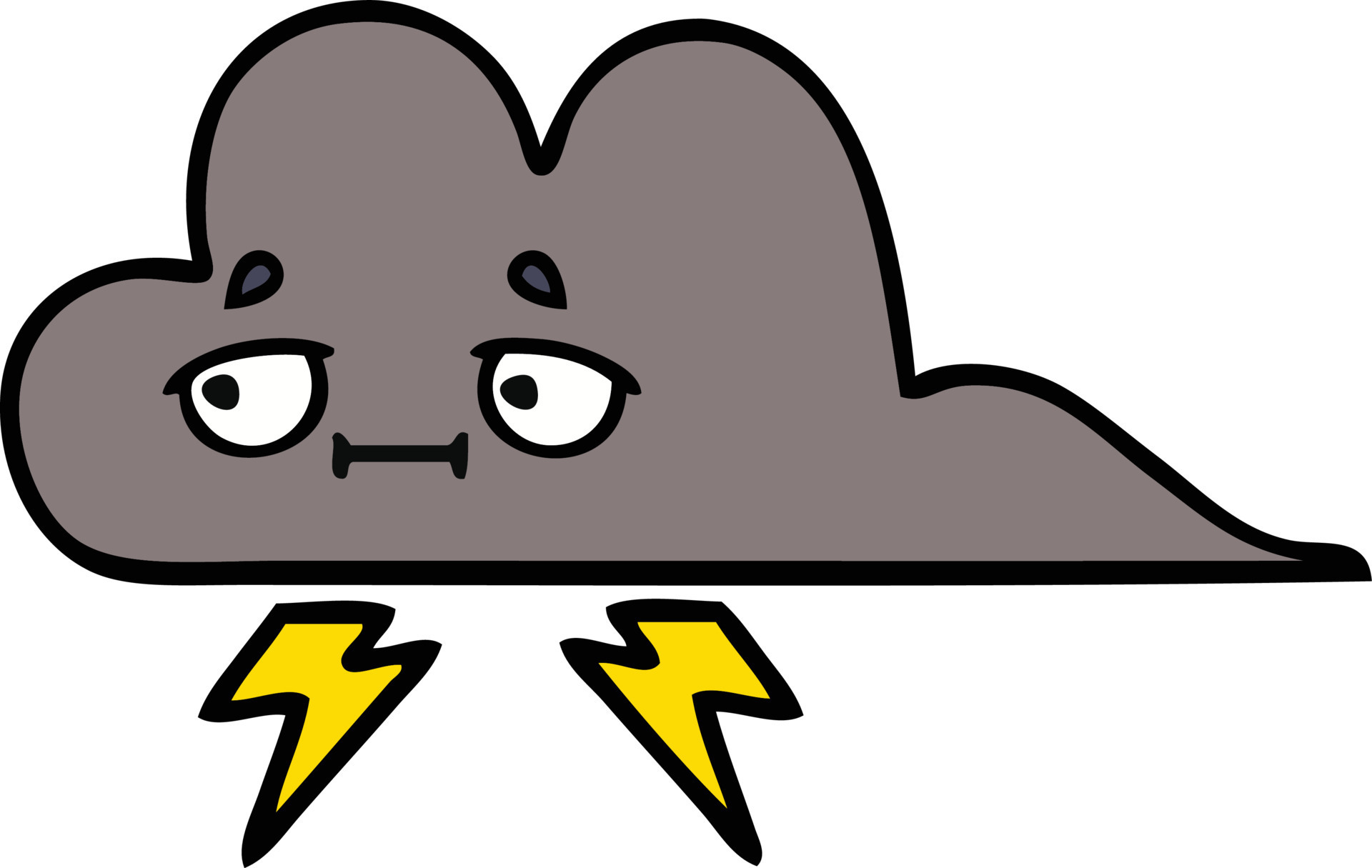 cute cartoon storm cloud 10375590 Vector Art at Vecteezy