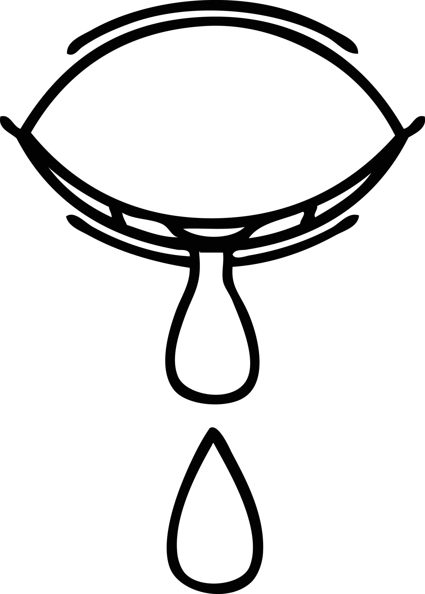 ojo llorando de dibujos animados de dibujo lineal 10375638 Vector en
