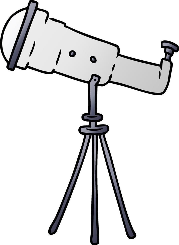 gradient cartoon doodle of a large telescope vector