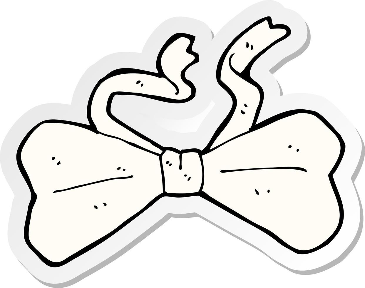 sticker of a cartoon bow tie vector