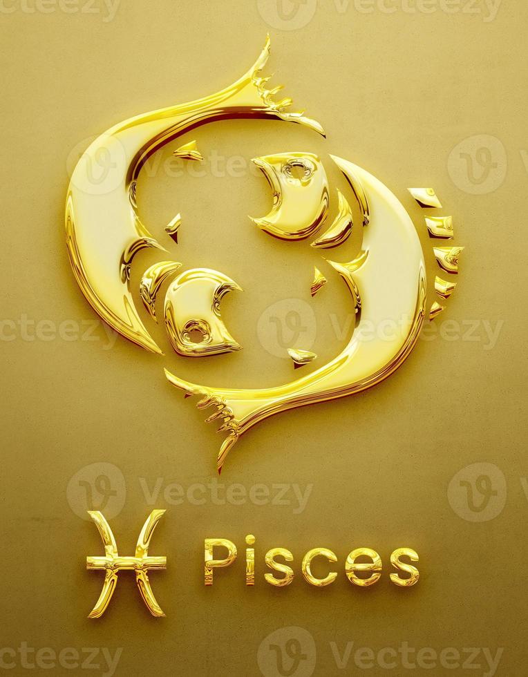 pisces astrological zodiac sign  3d illustartion photo