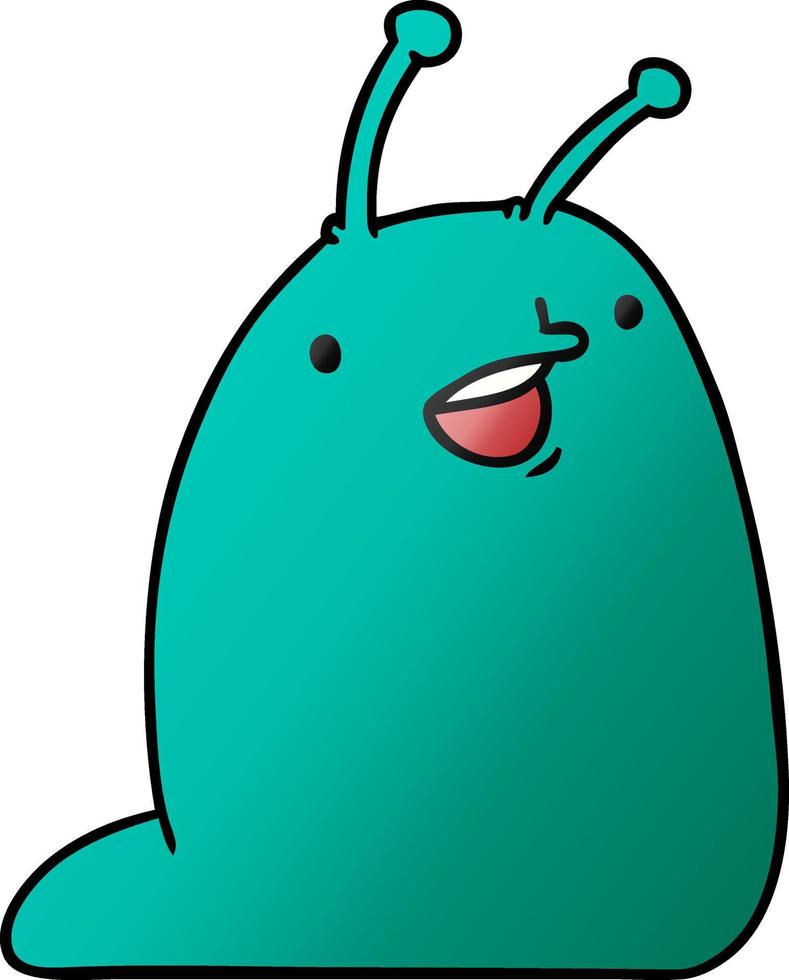 gradient cartoon of a cute kawaii slug vector