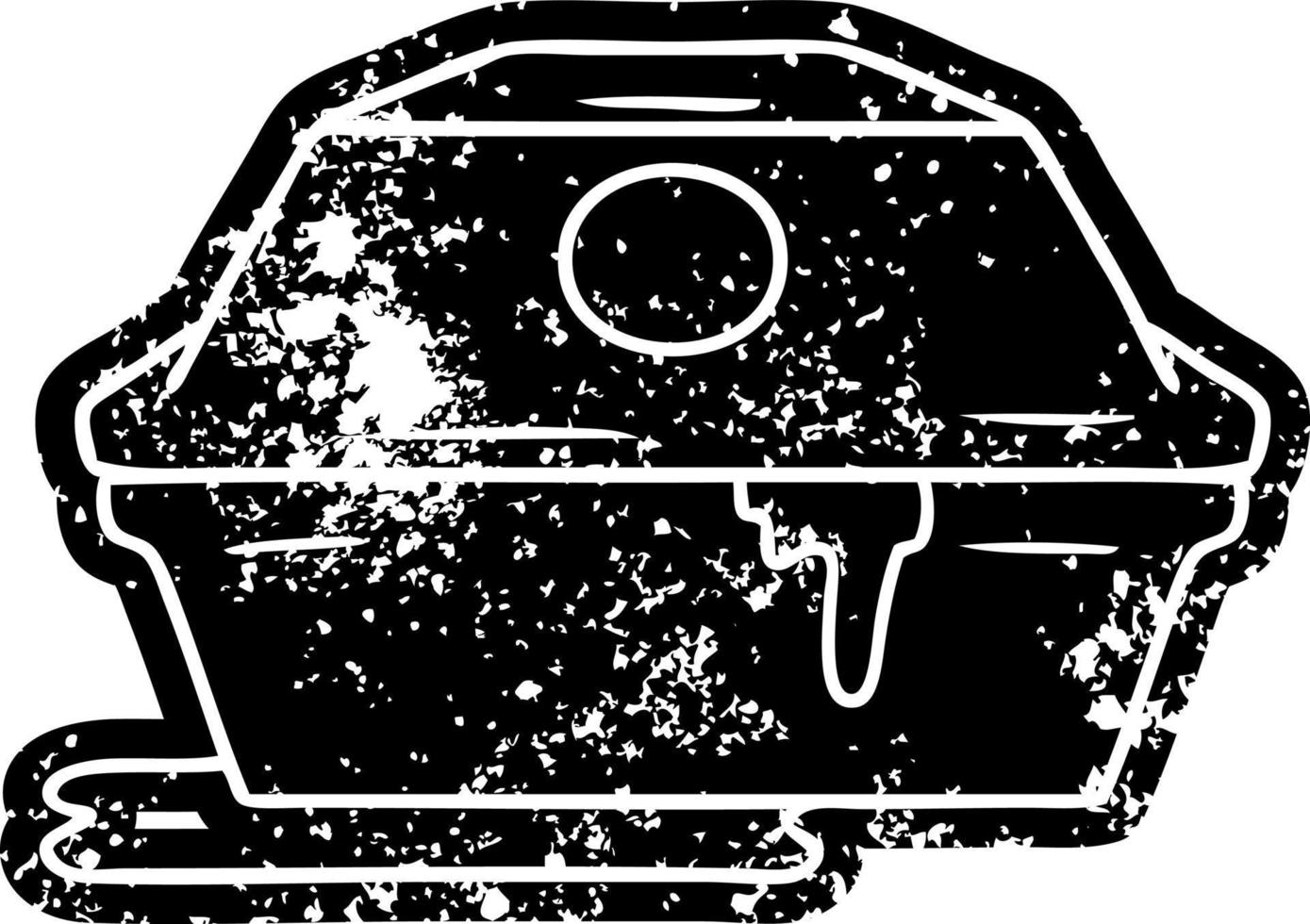 grunge icon drawing of a fast food burger container vector