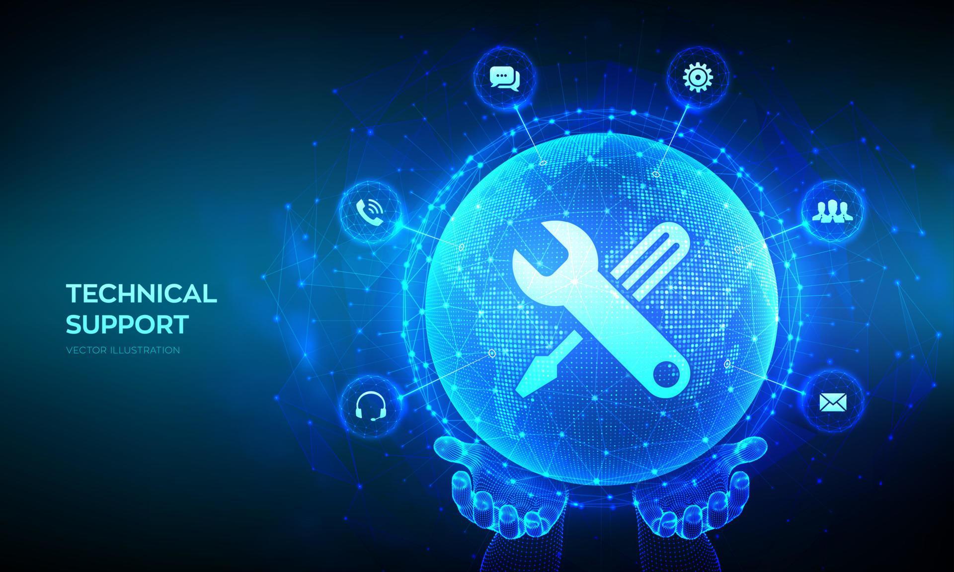 Technical support. Customer help. Global international tech support