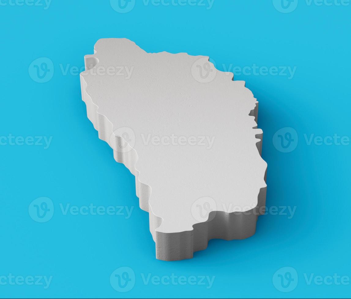 Dominica 3D map Geography Cartography and topology Sea Blue surface 3D illustration photo