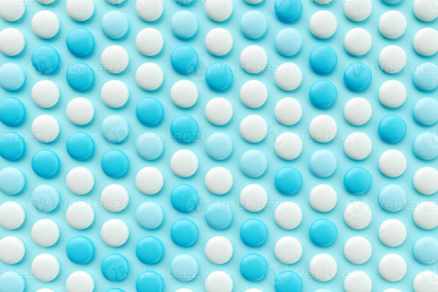 Seamless pattern of Chocolate candy coated in blue and white Background 3d illustration photo