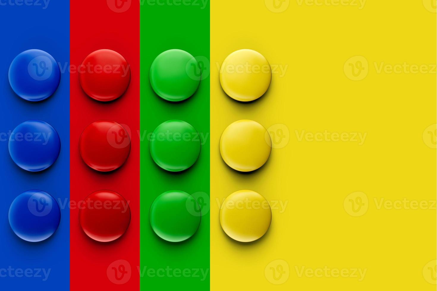 Colorful delicious chocolate candies or buttons lying in several rows, forming Traffic lights Concept Isolated on a colorful background 3d illustration photo