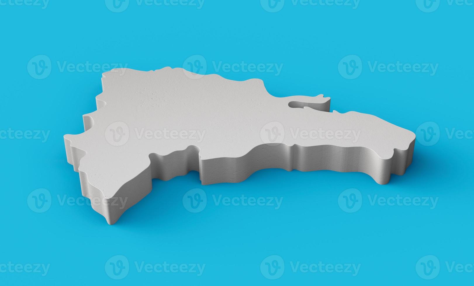 Dominican Republic 3D map Geography Cartography and topology Sea Blue surface 3D illustration photo