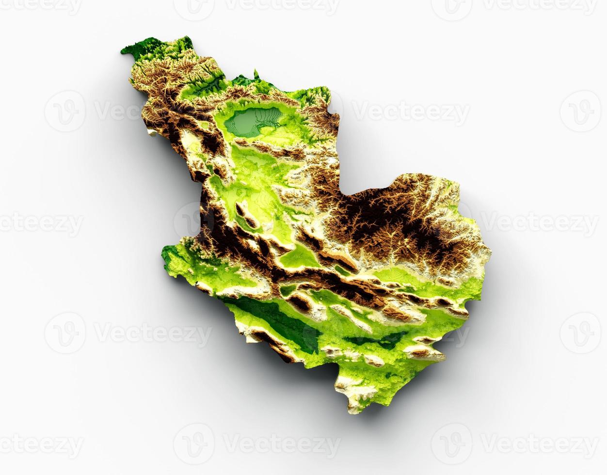 Madinah Map Shaded relief Color Height map on White Background 3d illustration photo