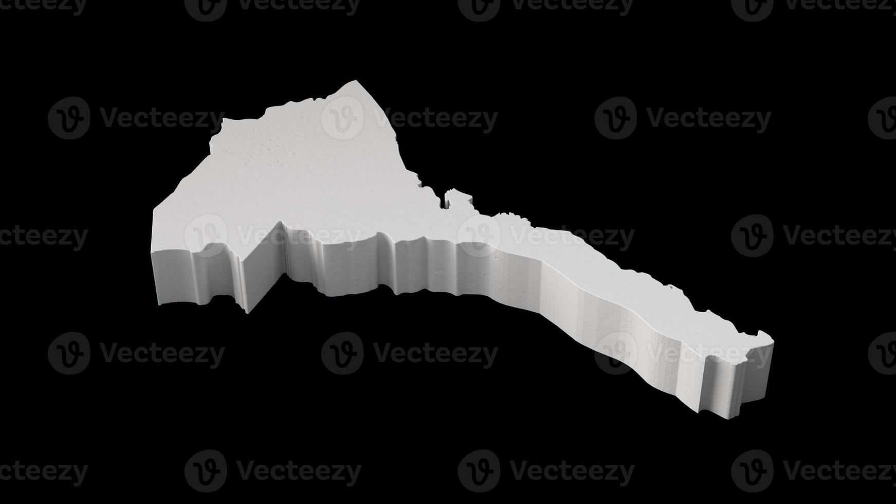 Eritrea 3D map Geography Cartography and topology black and white 3D illustration photo