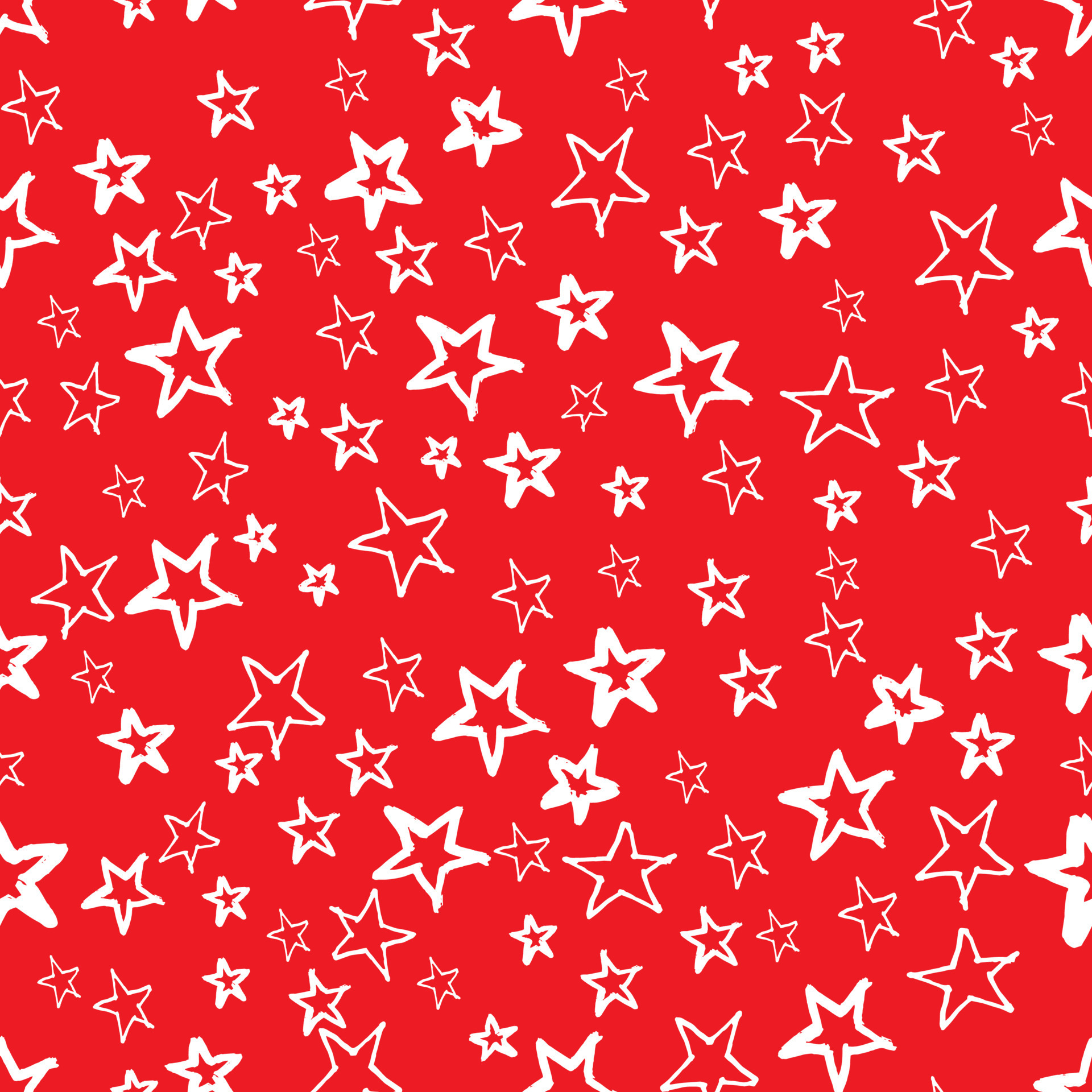 Seamless vector Christmas pattern with white stars on a red background
