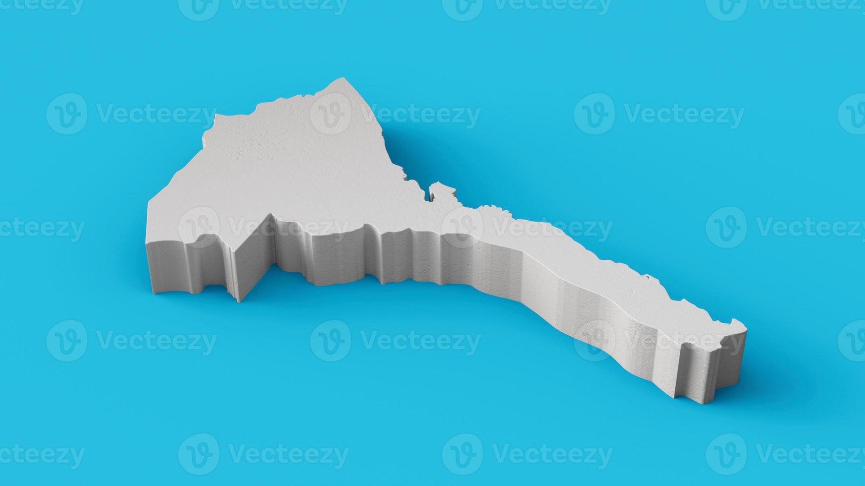 Eritrea 3D map Geography Cartography and topology black and white 3D illustration photo