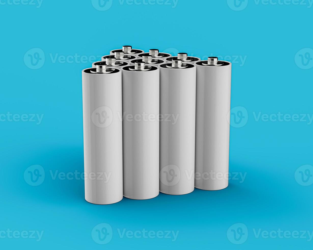 AA Size battery isolated on white background blank rechargeable battery aa or aaa size 3d illustration photo