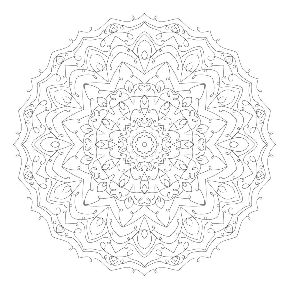 abstract thin line mandala round decoration vector design element
