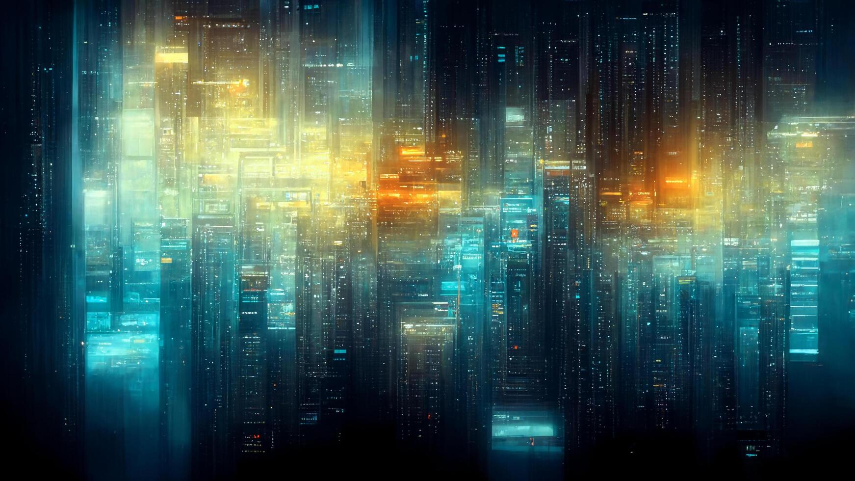 Abstract digital cyber background, Big data code matrix futuristic, digital art style, illustration design, technology concept photo