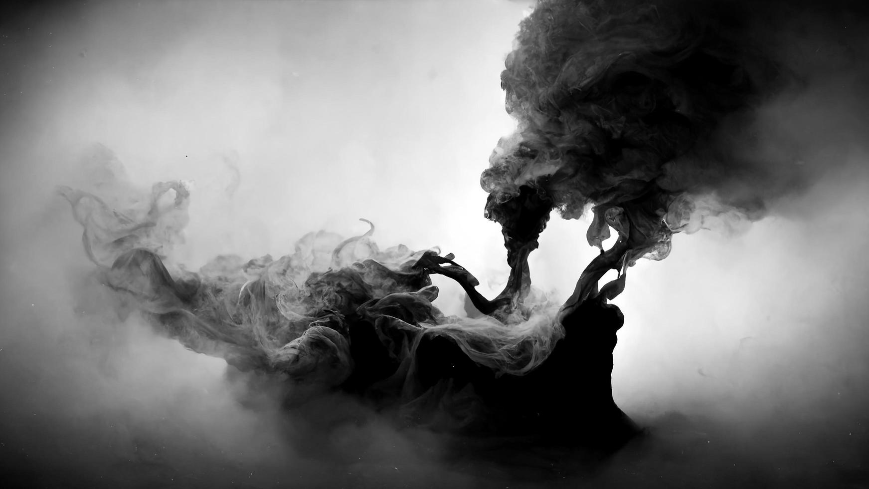 Abstract smoke in black and white background, digital art, halloween concept photo