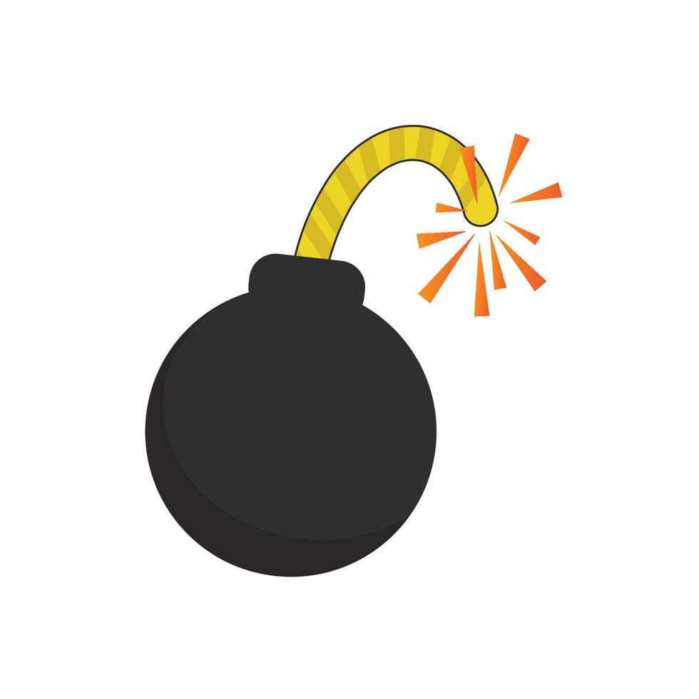 ilustración vectorial de una bomba con una sombra. vector