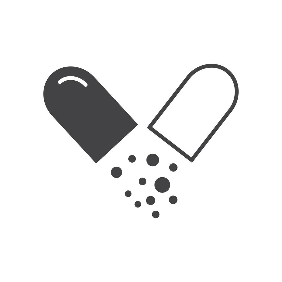 flat design medicine capsule icon vector. vector