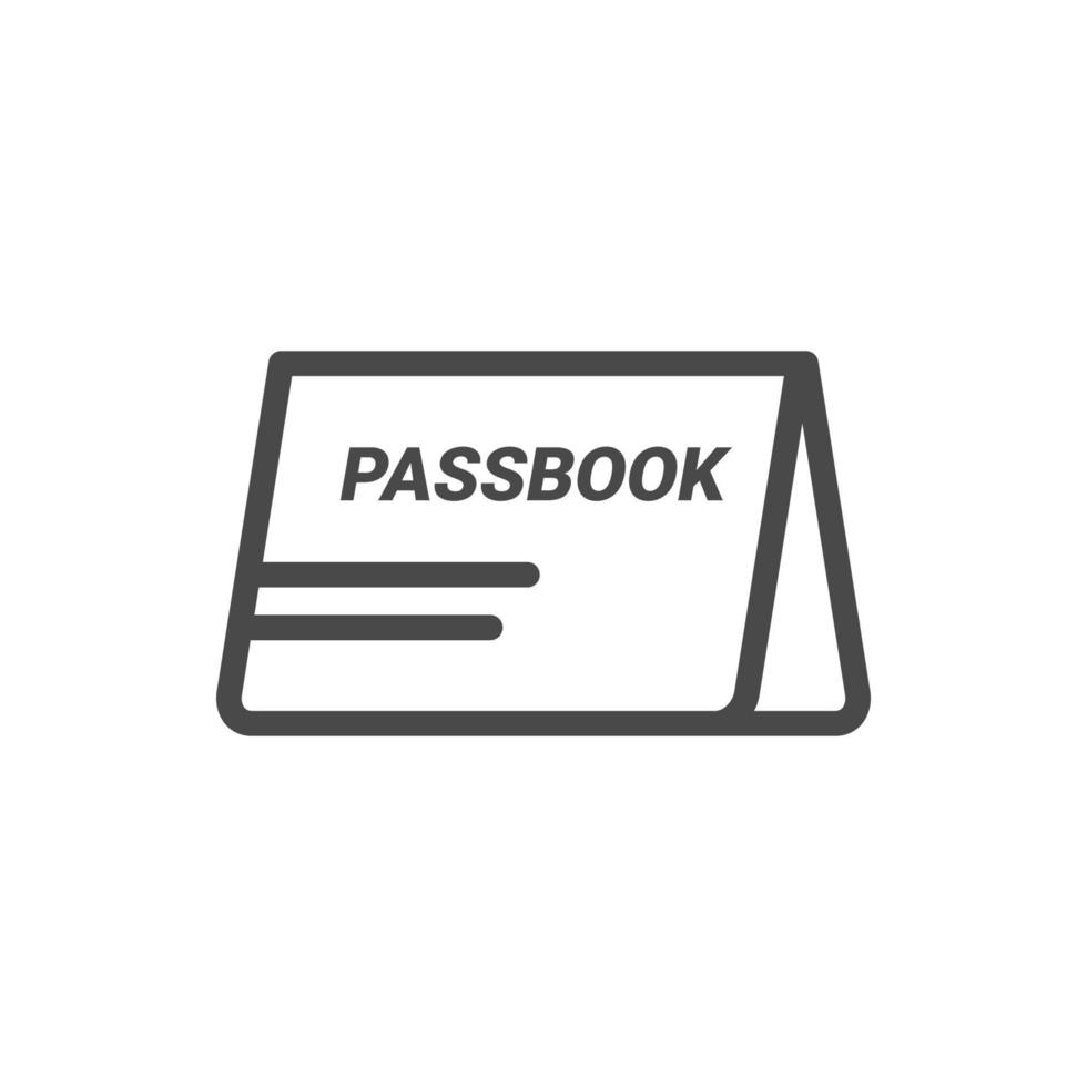 bank passbook outline icon vector. vector