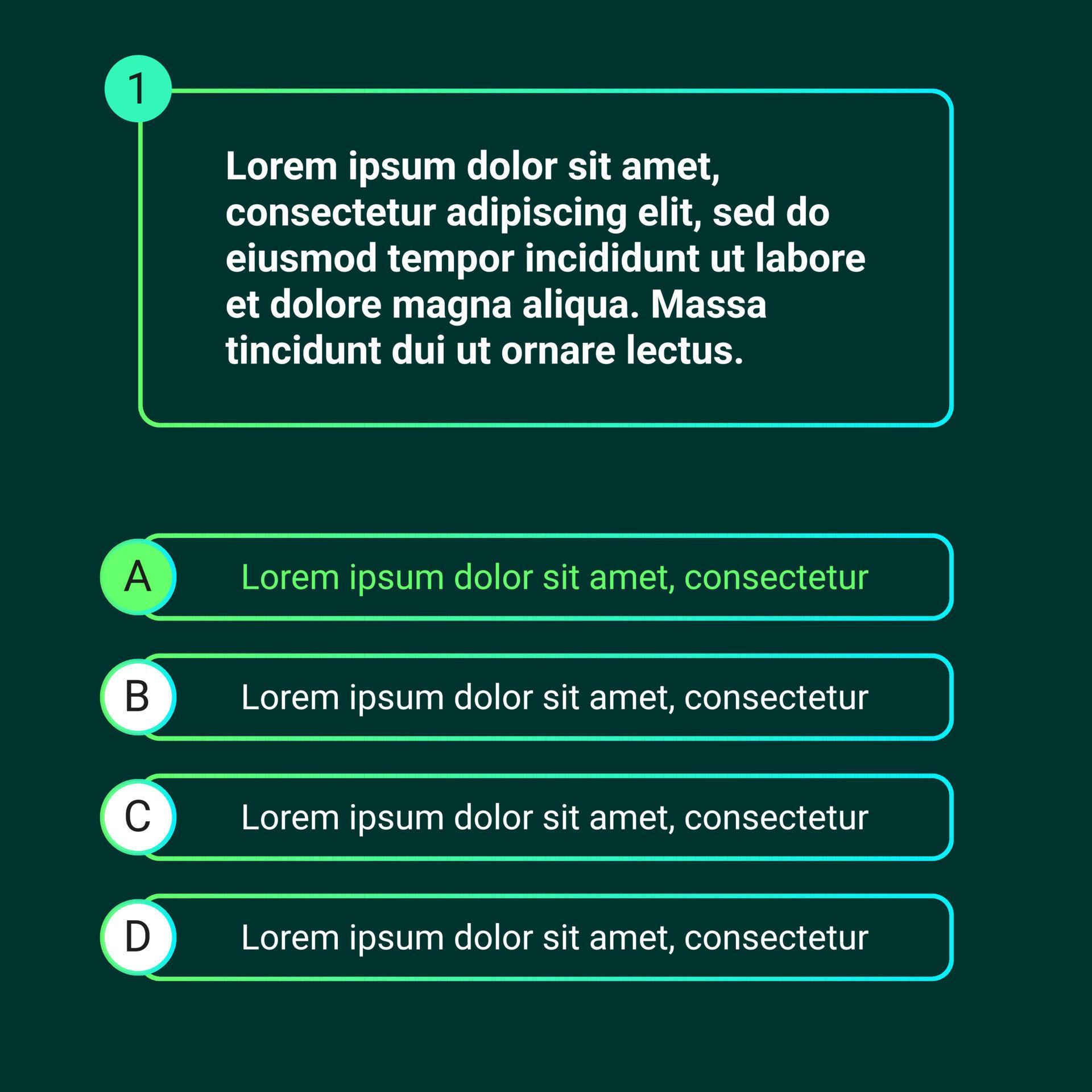 Quiz test template ui design vector illustration 10377930 Vector Art at ...