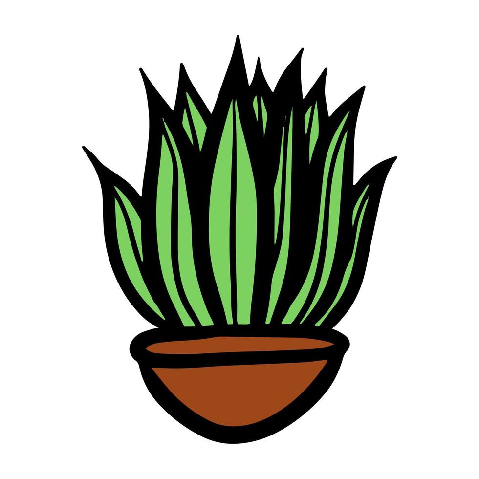 Cute doodle style kawaii cactus vector isolated illustration