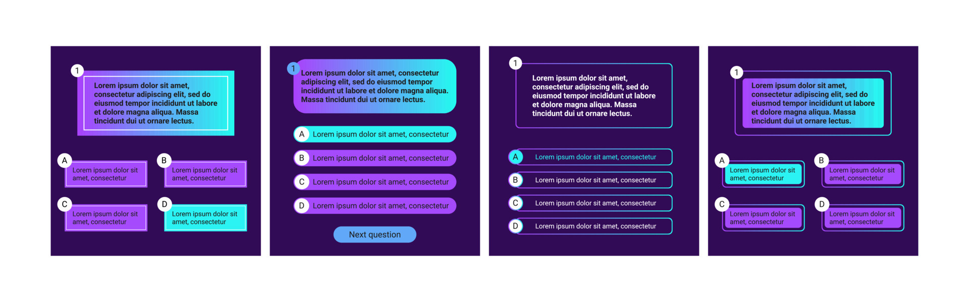 Quiz test template ui design vector illustration 10377938 Vector Art at ...