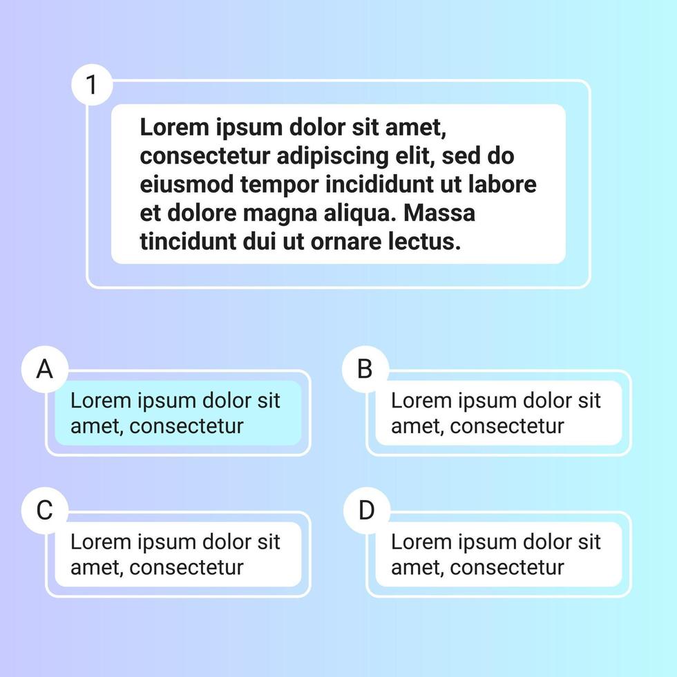 Quiz test template ui design vector illustration