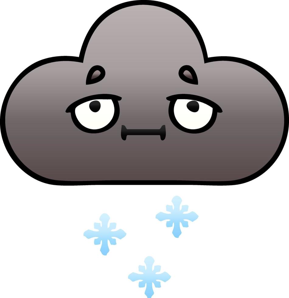 gradient shaded cartoon storm snow cloud vector