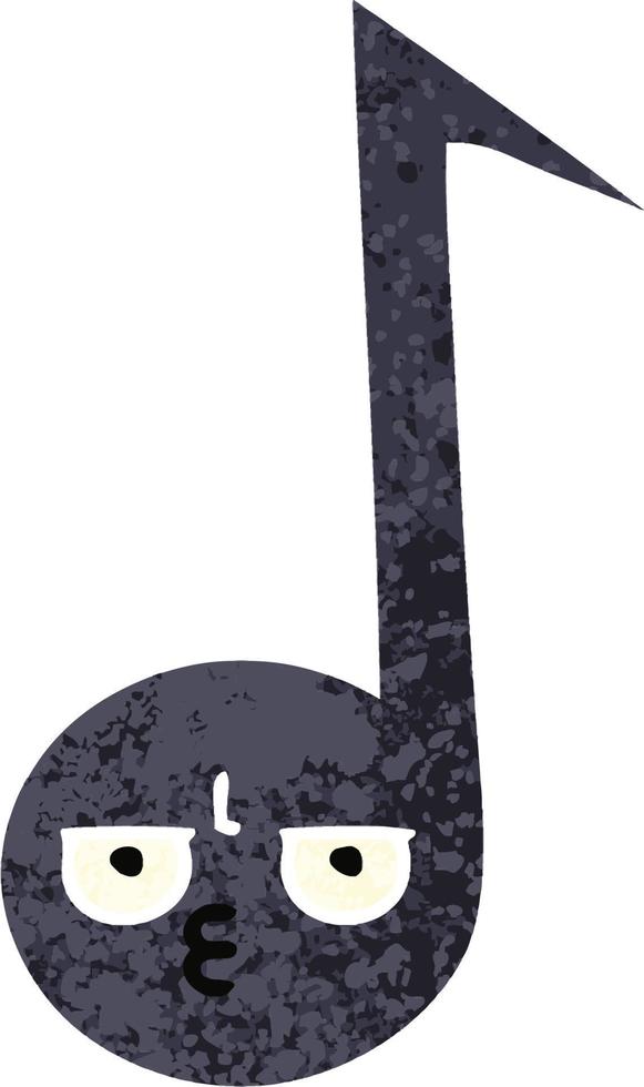 retro illustration style cartoon musical note vector