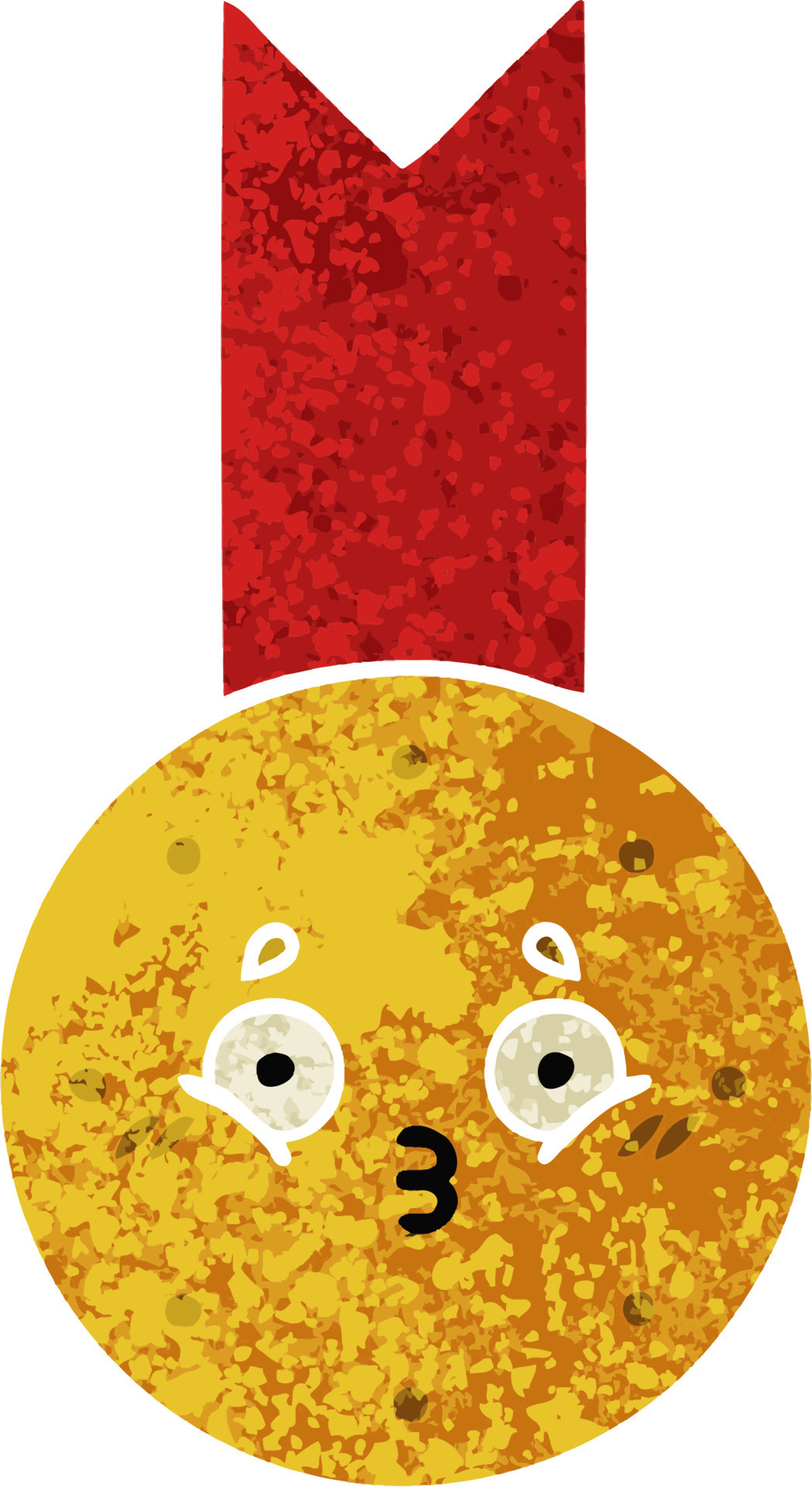 retro illustration style cartoon gold medal 10378164 Vector Art at Vecteezy