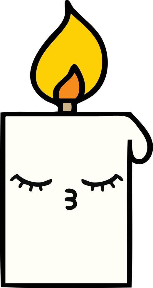 cute cartoon lit candle vector