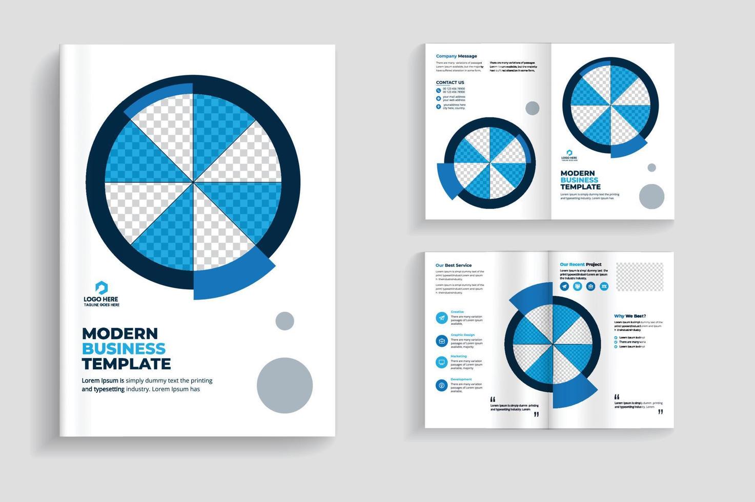 diseño de folleto bifold multipropósito de negocio mínimo o diseño de folleto de empresa corporativa. diseño de plantilla de folleto completamente organizado y editable. vector