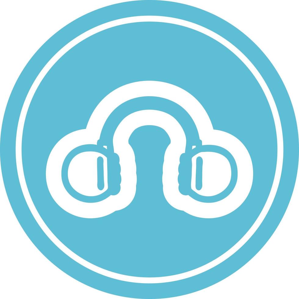 music headphones circular icon vector