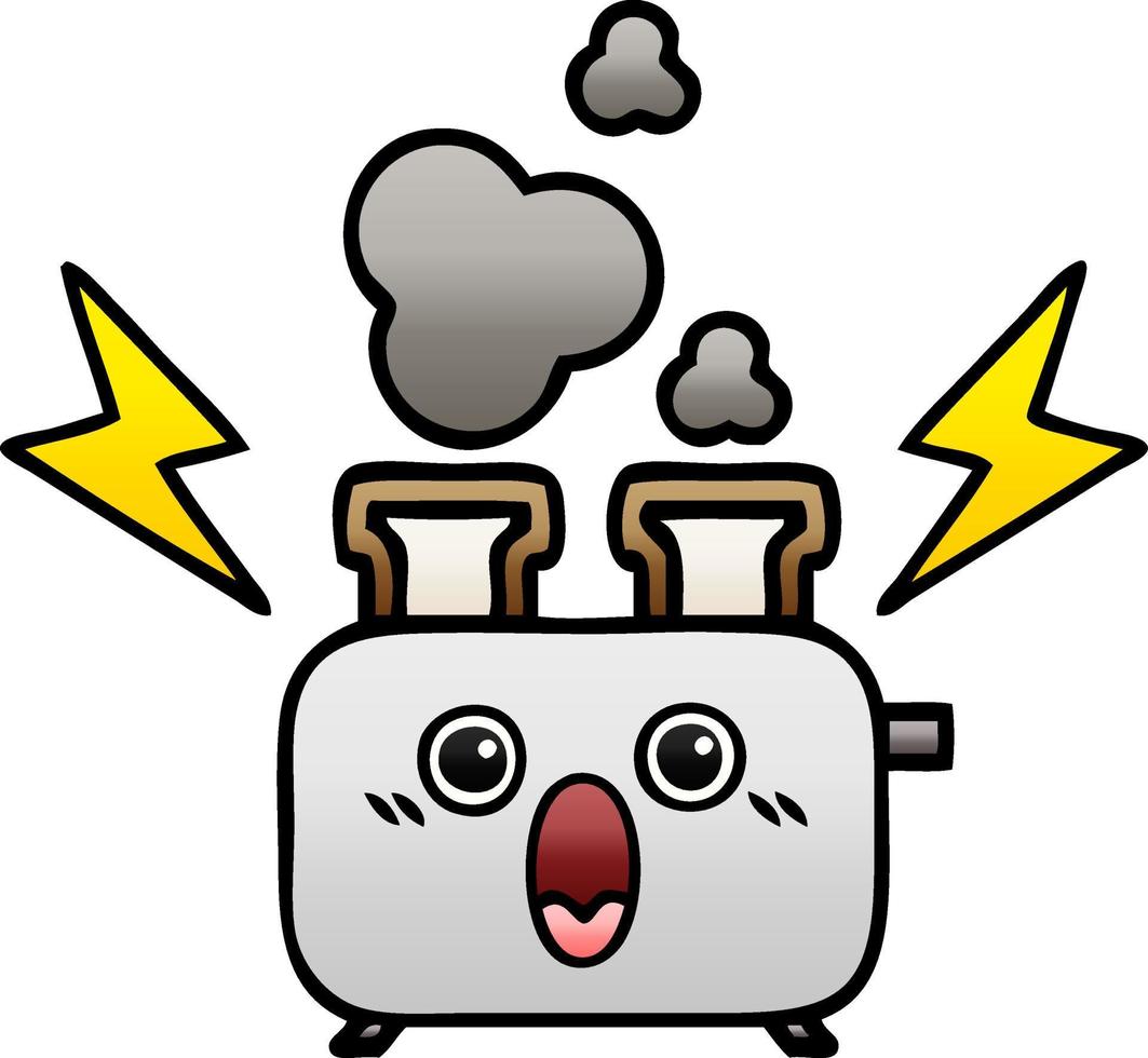 gradient shaded cartoon of a toaster vector