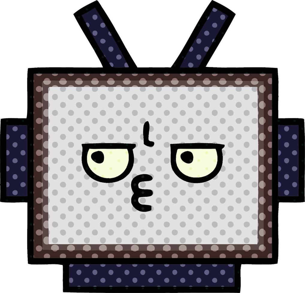 comic book style cartoon robot head vector