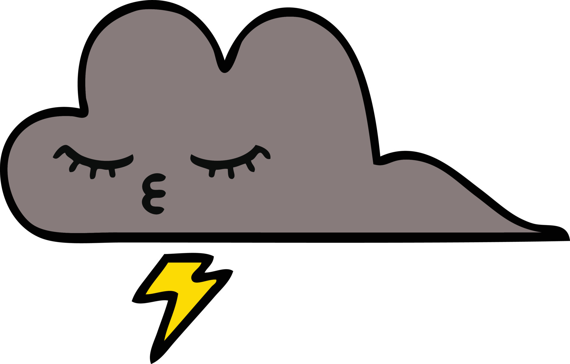 cute cartoon storm cloud 10378556 Vector Art at Vecteezy