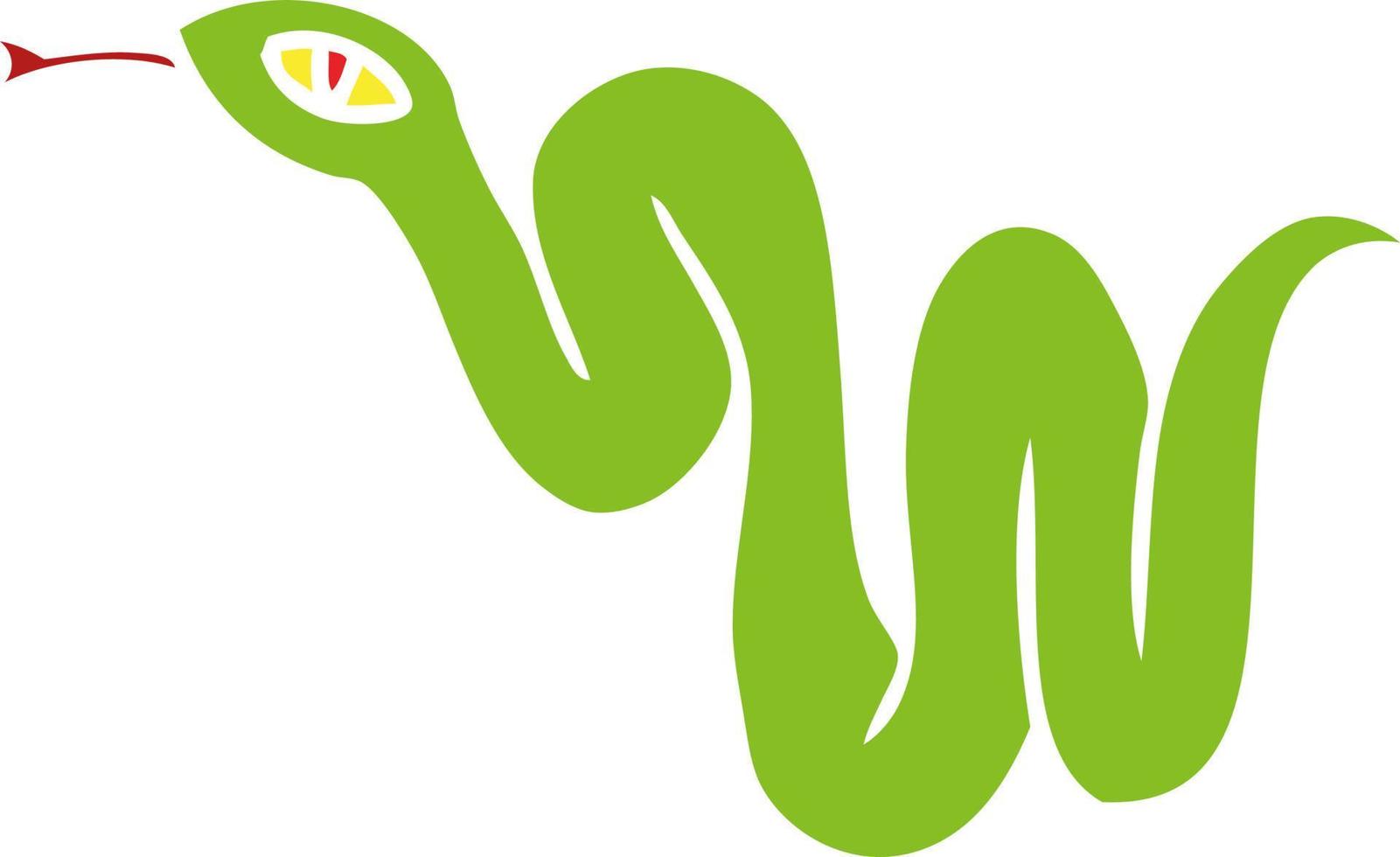 garabato de dibujos animados de una serpiente de jardín vector