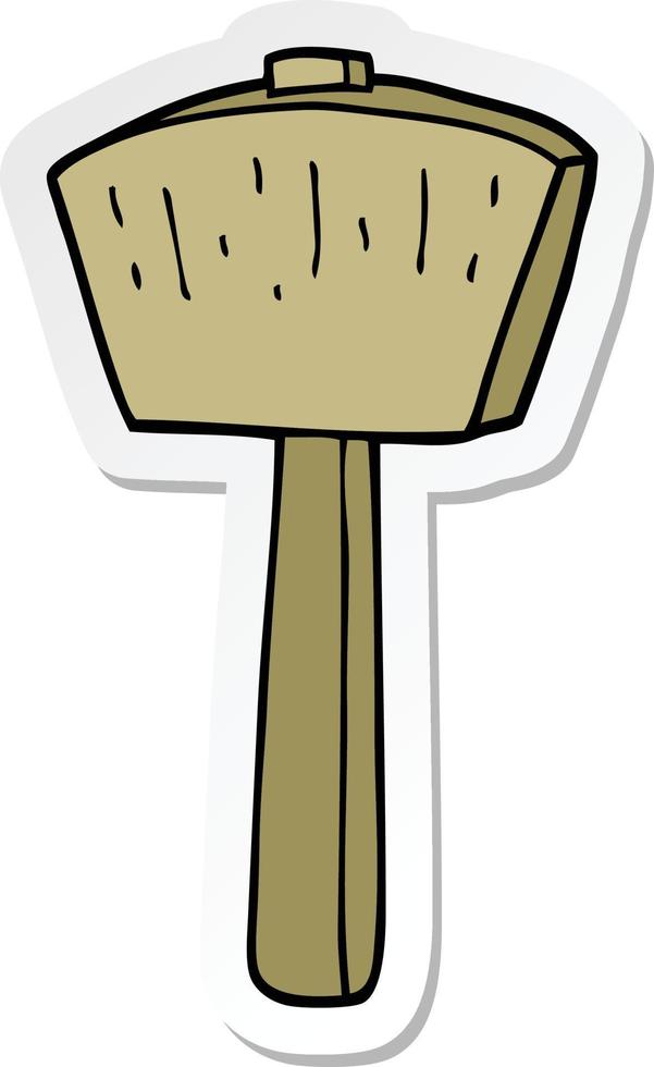 sticker of a cartoon mallet vector