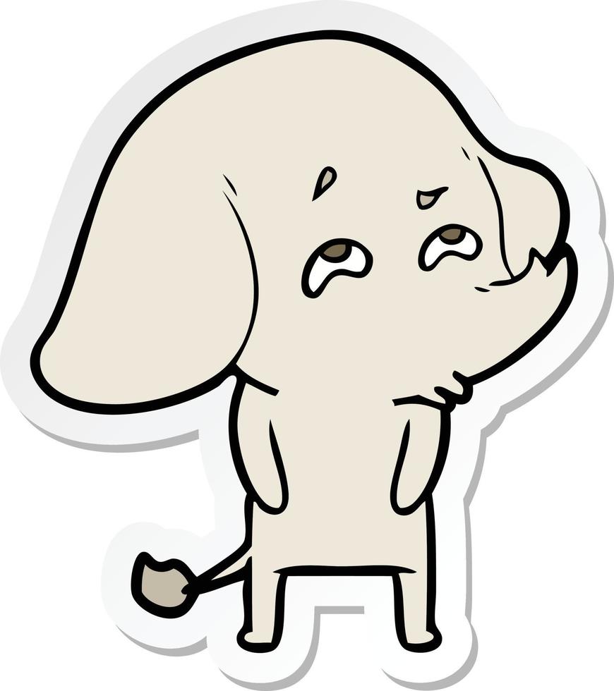 sticker of a cartoon elephant remembering vector