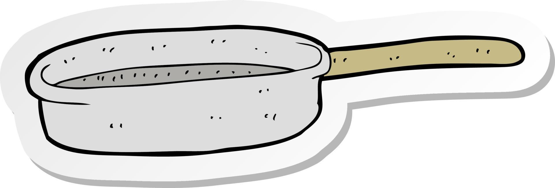sticker of a cartoon frying pan vector