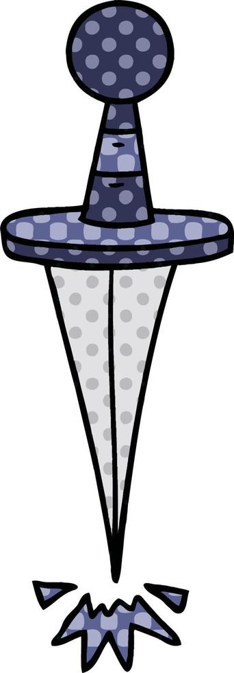 cartoon doodle of a small dagger vector