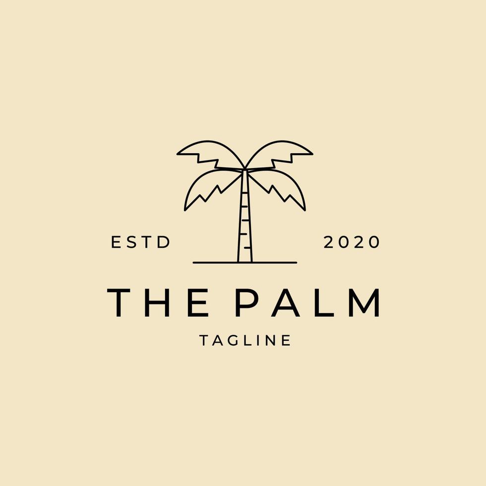 Palm tree vector logo icon flat  design illustration