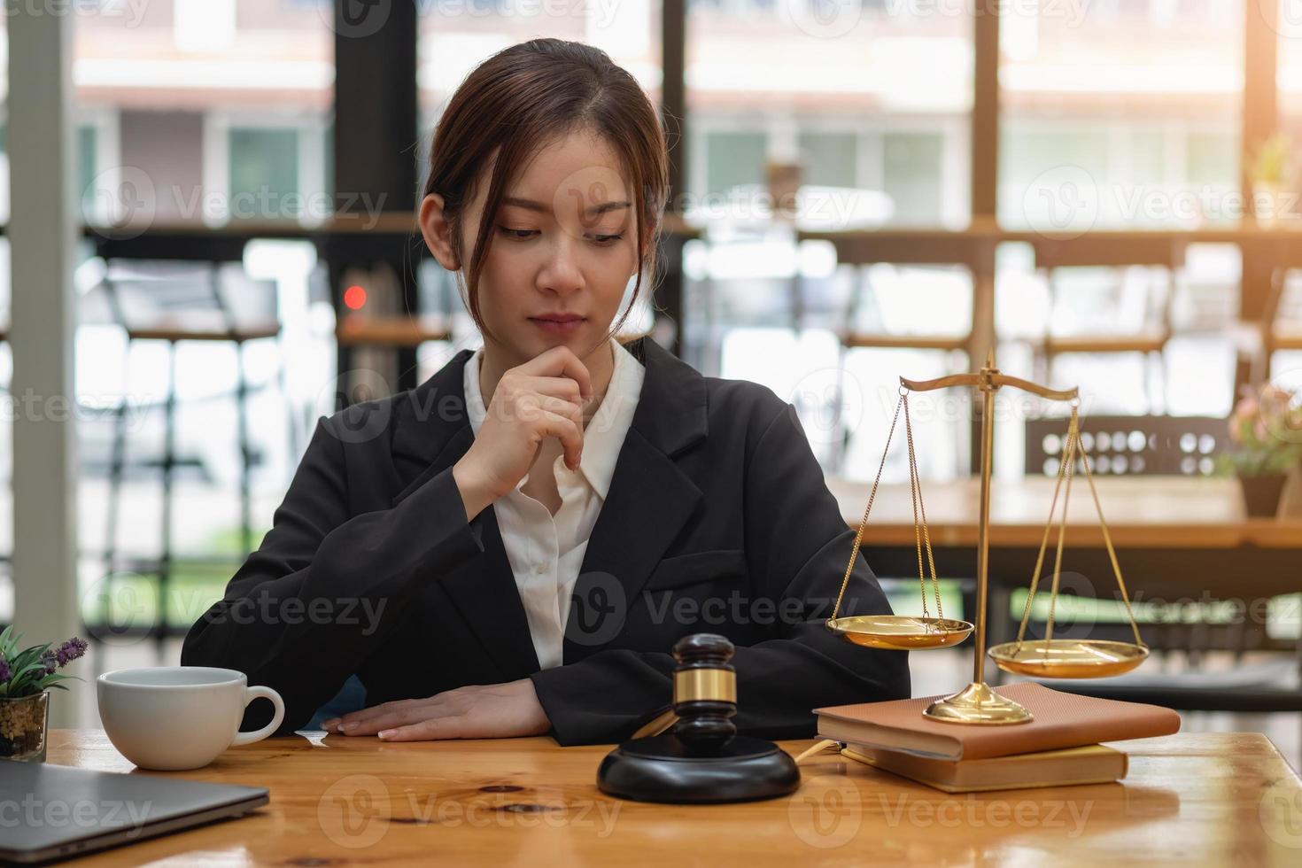 Law, Consultation, Agreement, Contract, Lawyers advice on litigation matters and sign contracts as lawyers to accept complaints for clients. Concept Attorney. photo