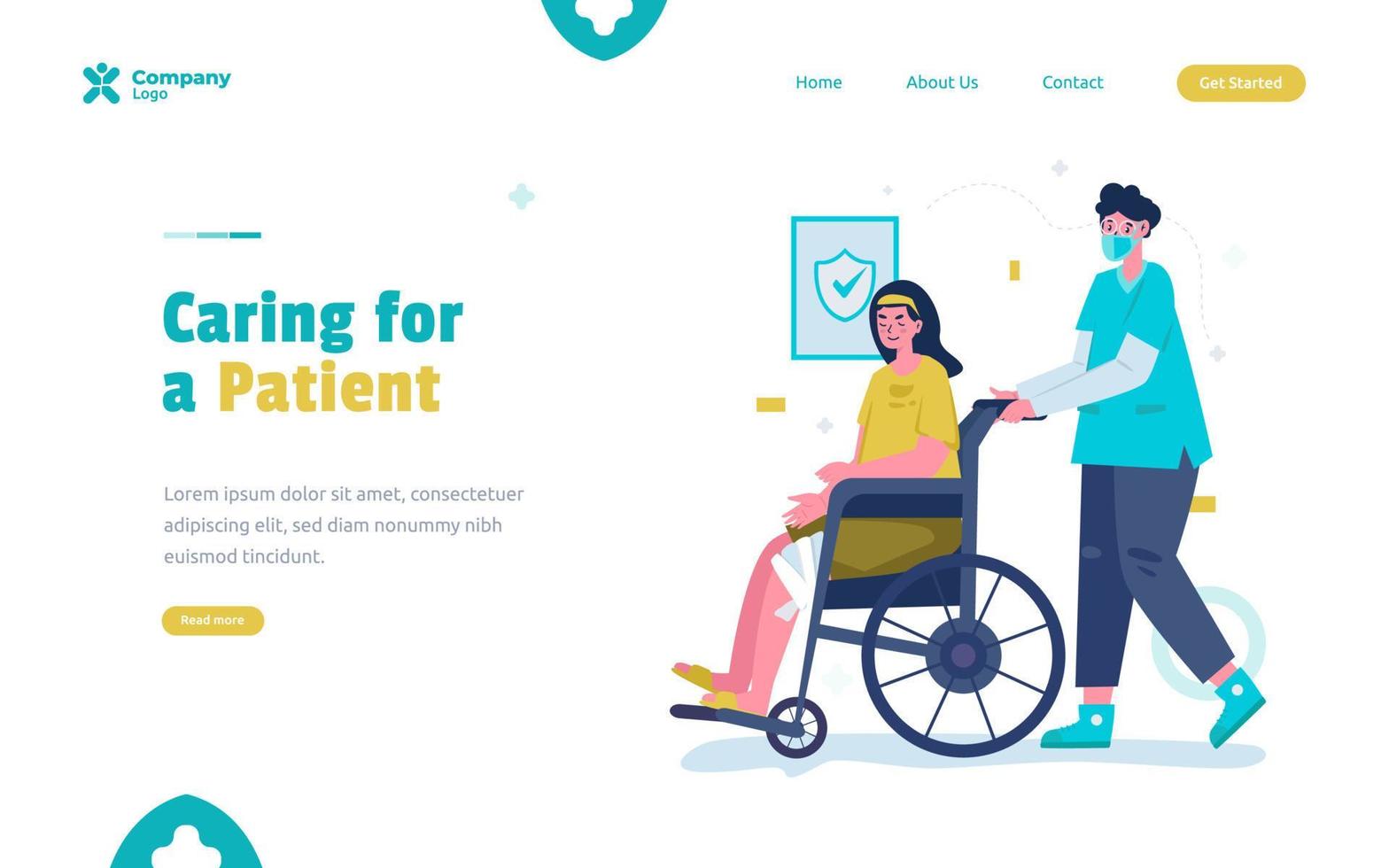 tratamiento de pacientes en silla de ruedas ilustración vector